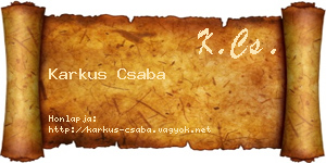 Karkus Csaba névjegykártya