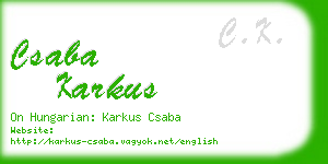 csaba karkus business card